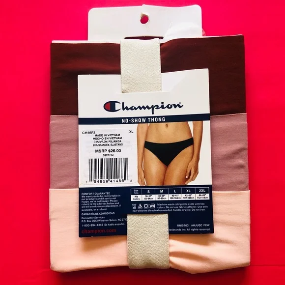 Champion 3 pack no show thong (XL) - Picture 2 of 2